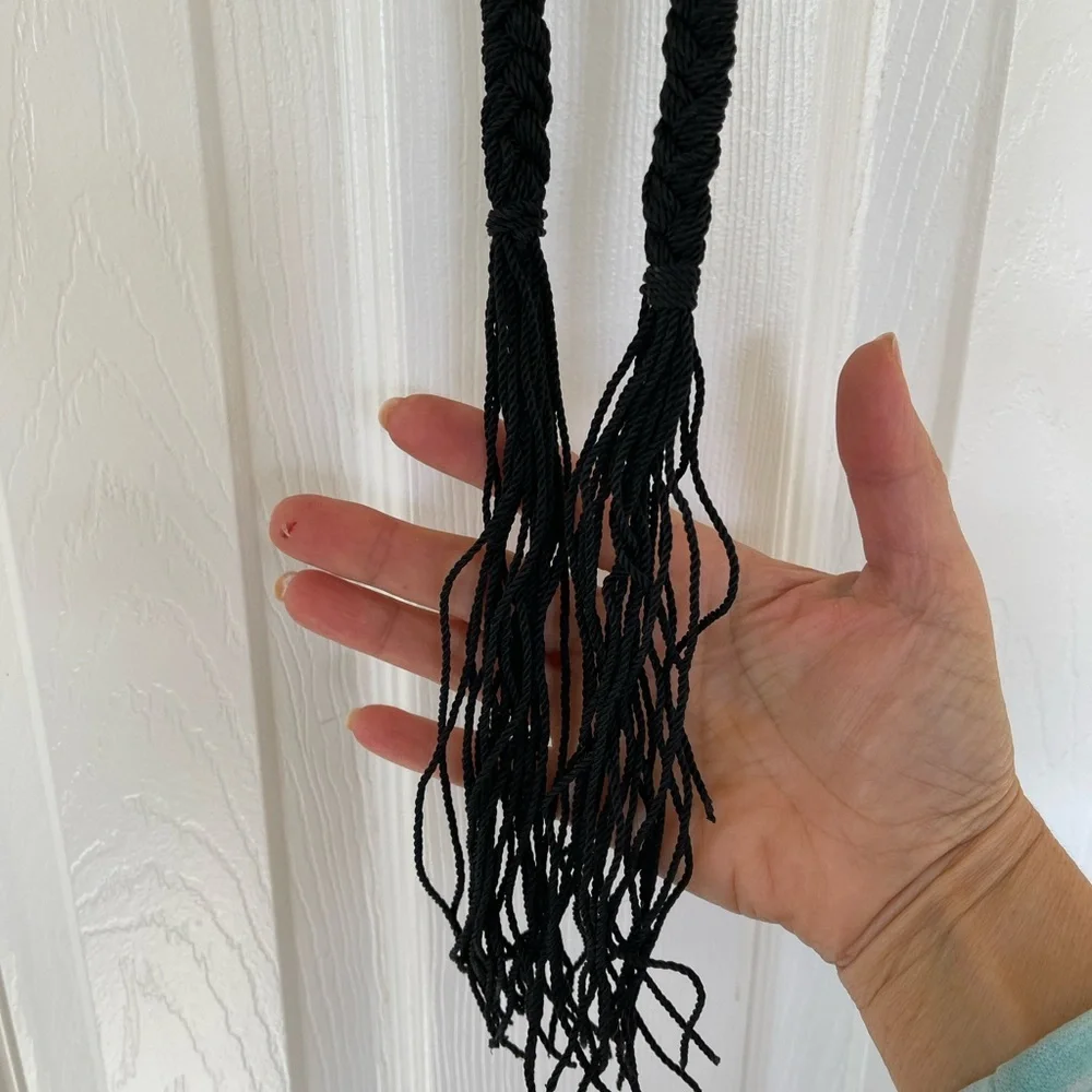 Boho Black macramé belt-OS